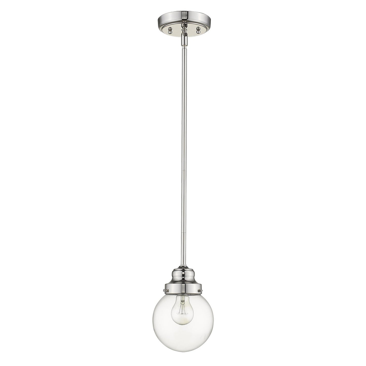 Silver Hanging w/ Clear Glass Shade