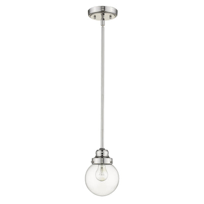 Silver Hanging w/ Clear Glass Shade