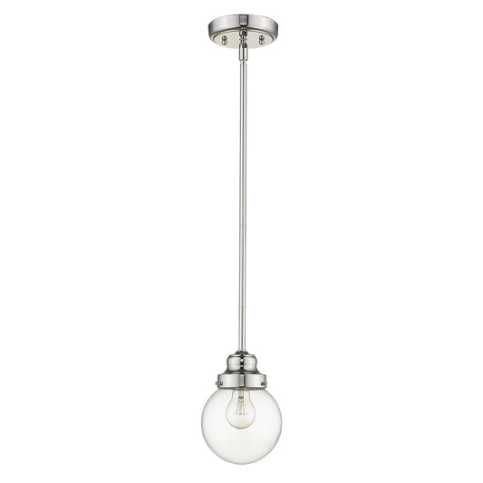 Silver Hanging w/ Clear Glass Shade