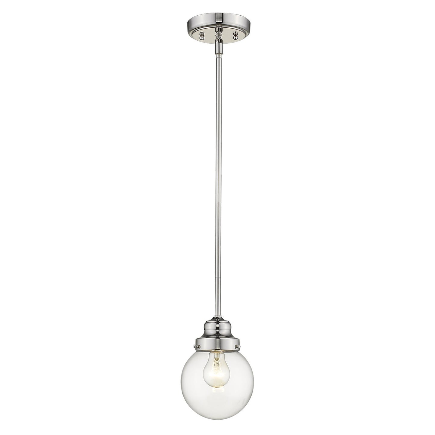 Silver Hanging w/ Clear Glass Shade