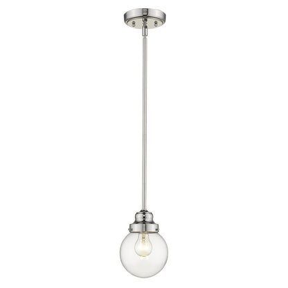 Silver Hanging w/ Clear Glass Shade