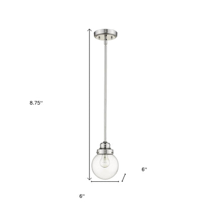 Silver Hanging w/ Clear Glass Shade