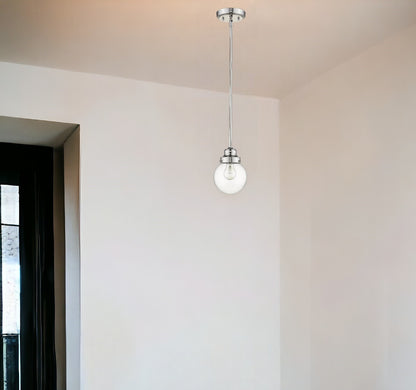 Silver Hanging w/ Clear Glass Shade