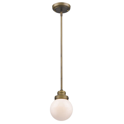 Brushed Gold Hanging w/ Glass Shade