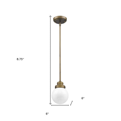 Brushed Gold Hanging w/ Glass Shade