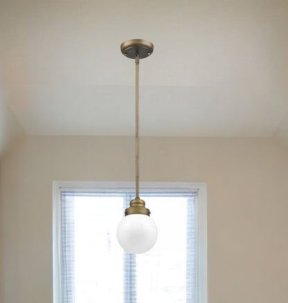 Brushed Gold Hanging w/ Glass Shade