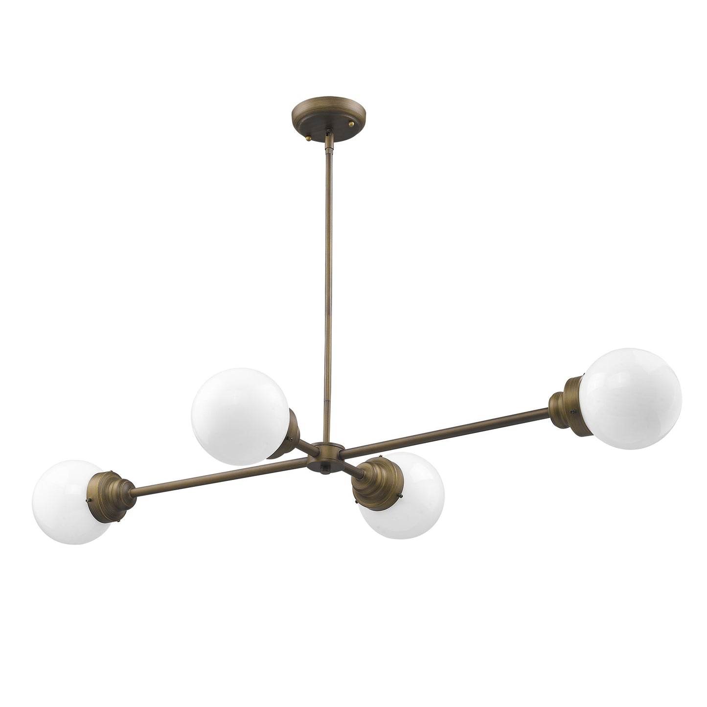 Portsmith 4-Light Raw Brass Pendant w/ Shades