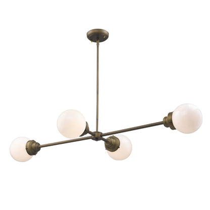 Portsmith 4-Light Raw Brass Pendant w/ Shades
