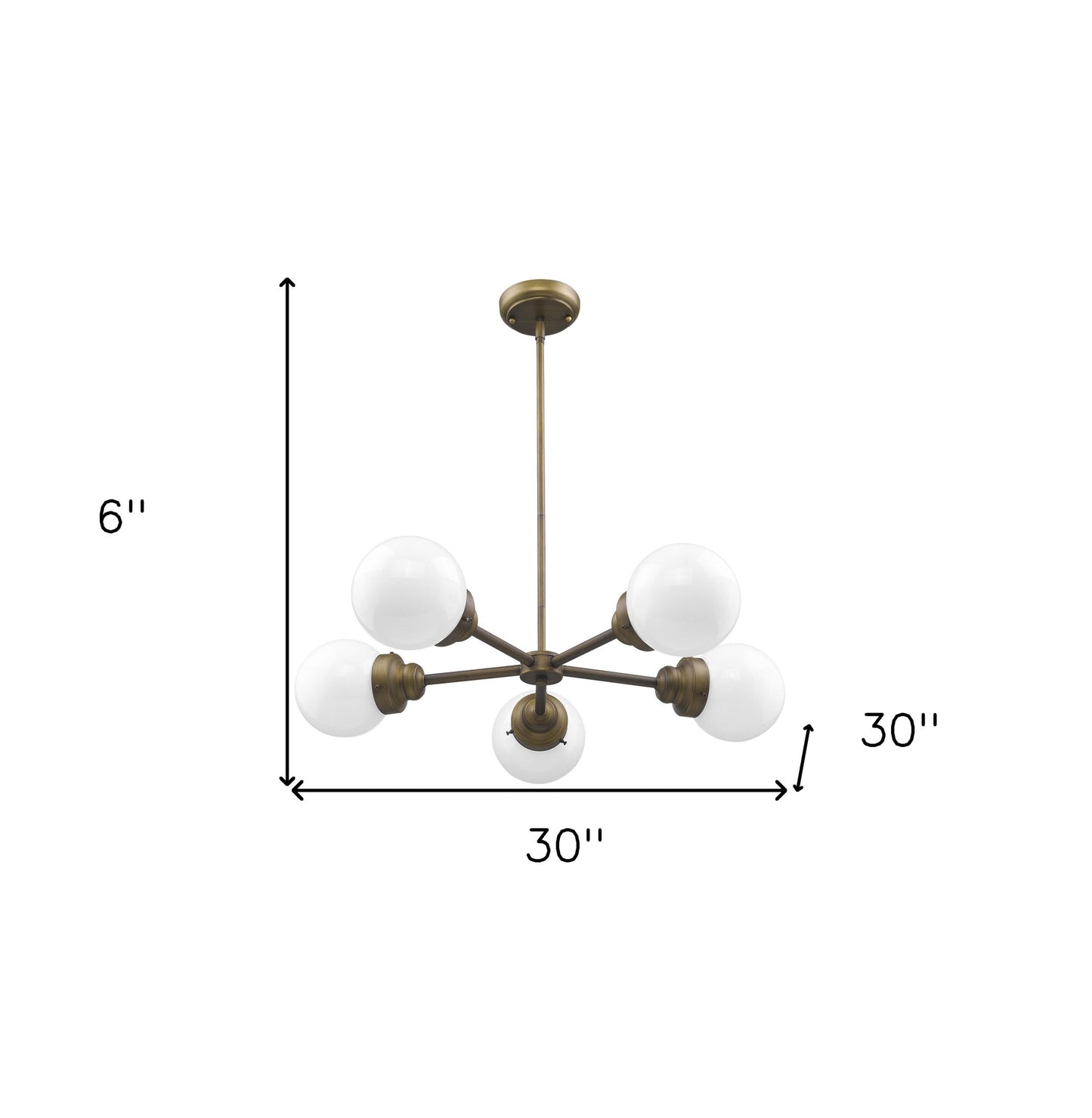 Bronze 5 Light Dimmable Chandelier