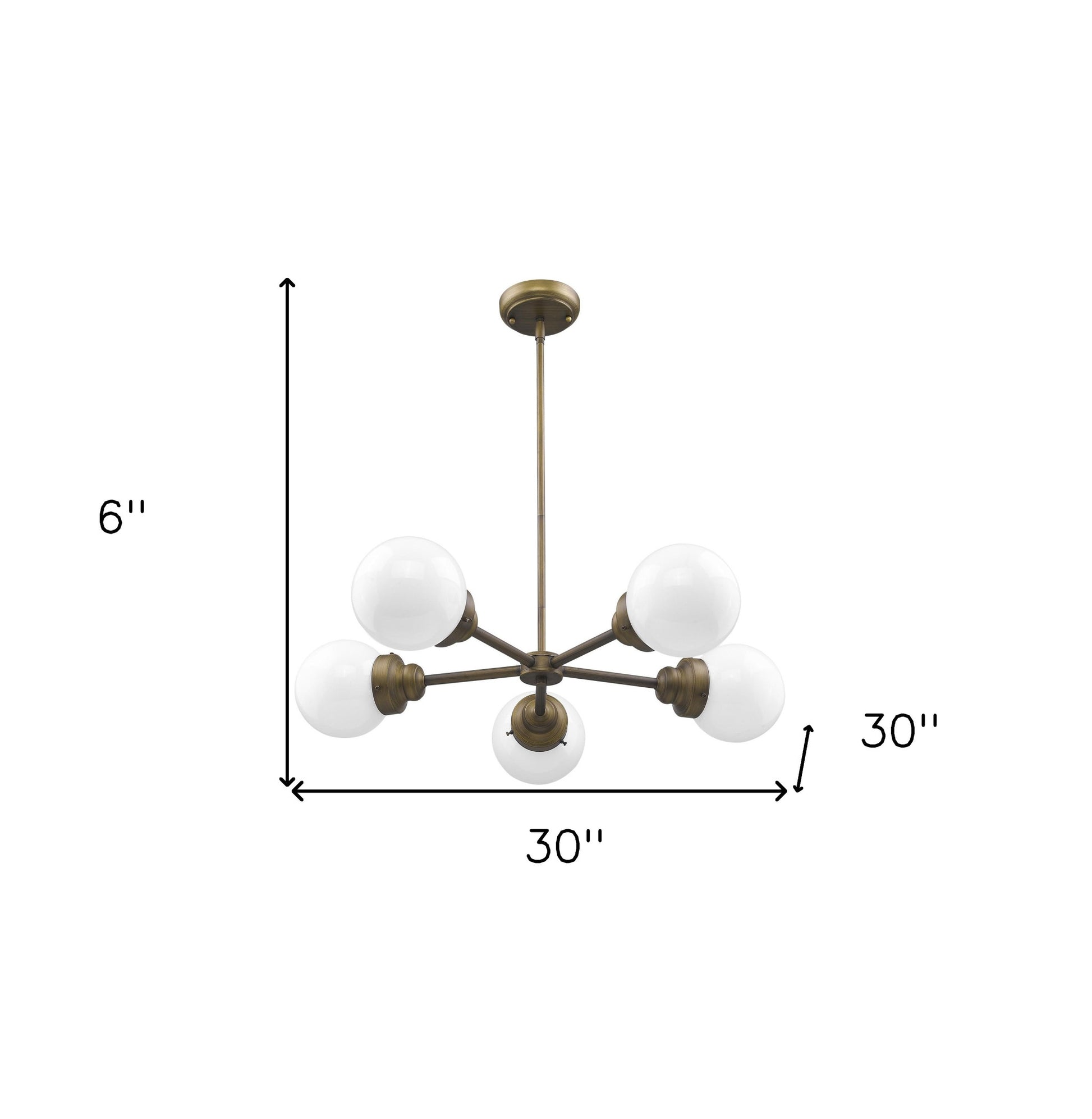 Bronze 5 Light Dimmable Chandelier