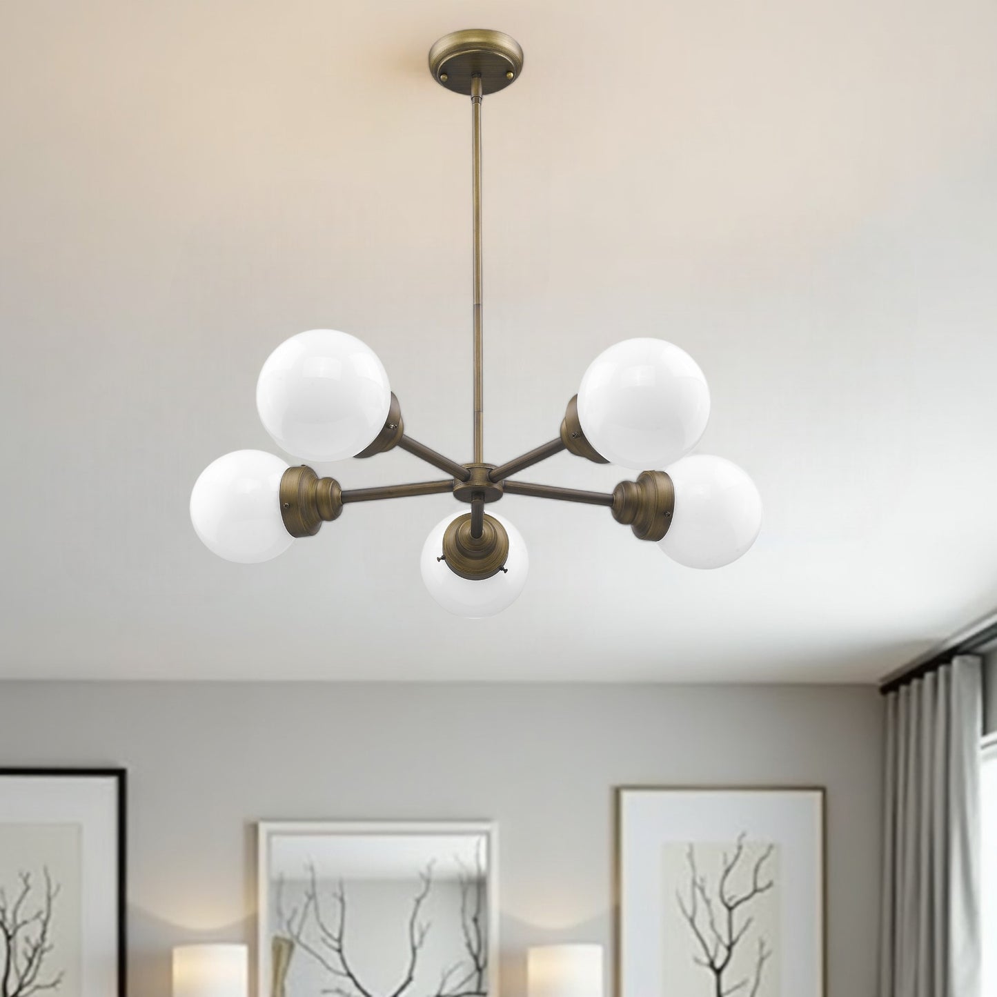 Bronze 5 Light Dimmable Chandelier