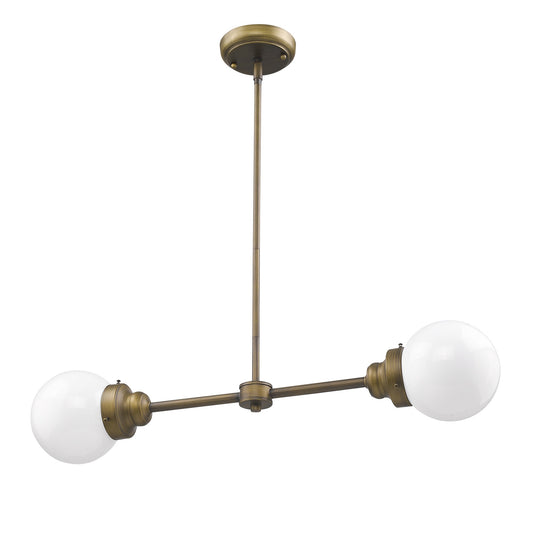 Portsmith 2-Light Raw Brass Pendant w/ Shades