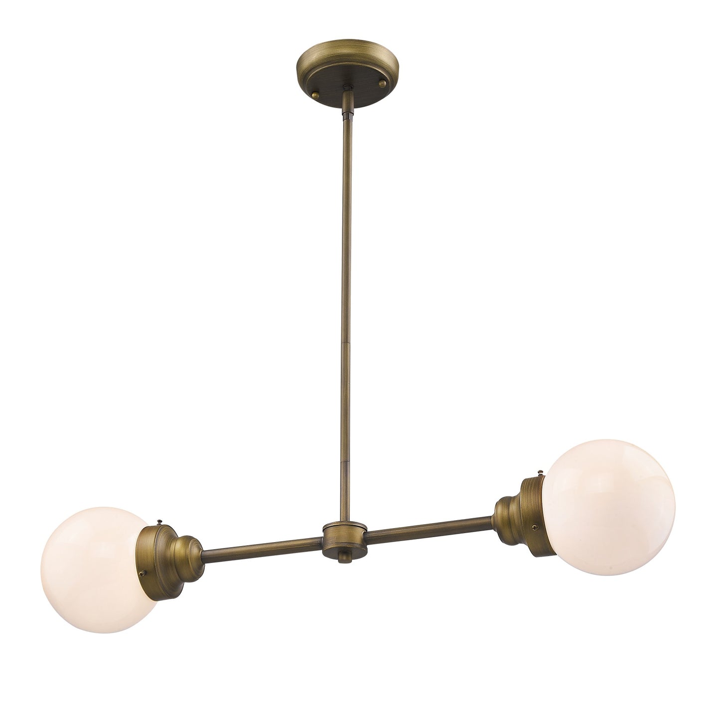 Portsmith 2-Light Raw Brass Pendant w/ Shades