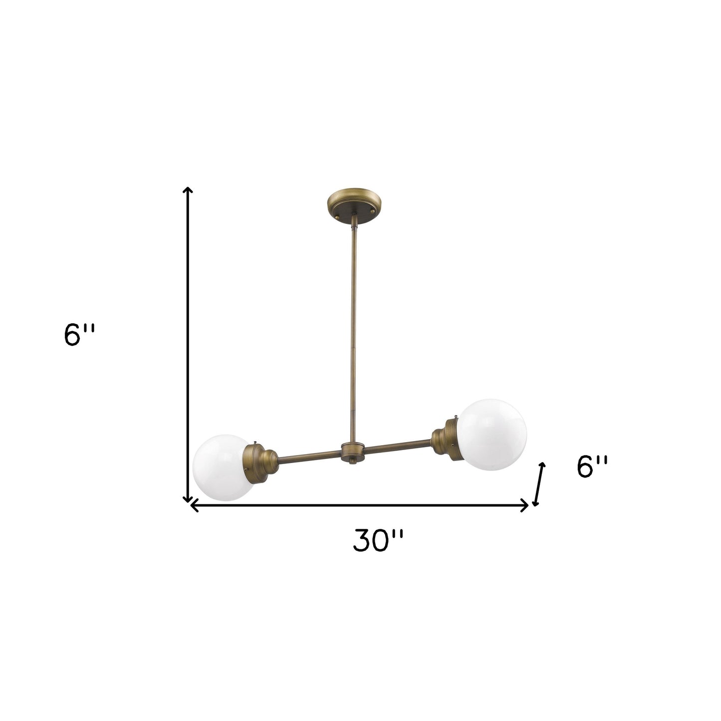 Portsmith 2-Light Raw Brass Pendant w/ Shades