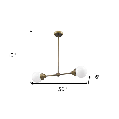 Portsmith 2-Light Raw Brass Pendant w/ Shades