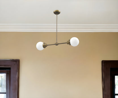 Portsmith 2-Light Raw Brass Pendant w/ Shades