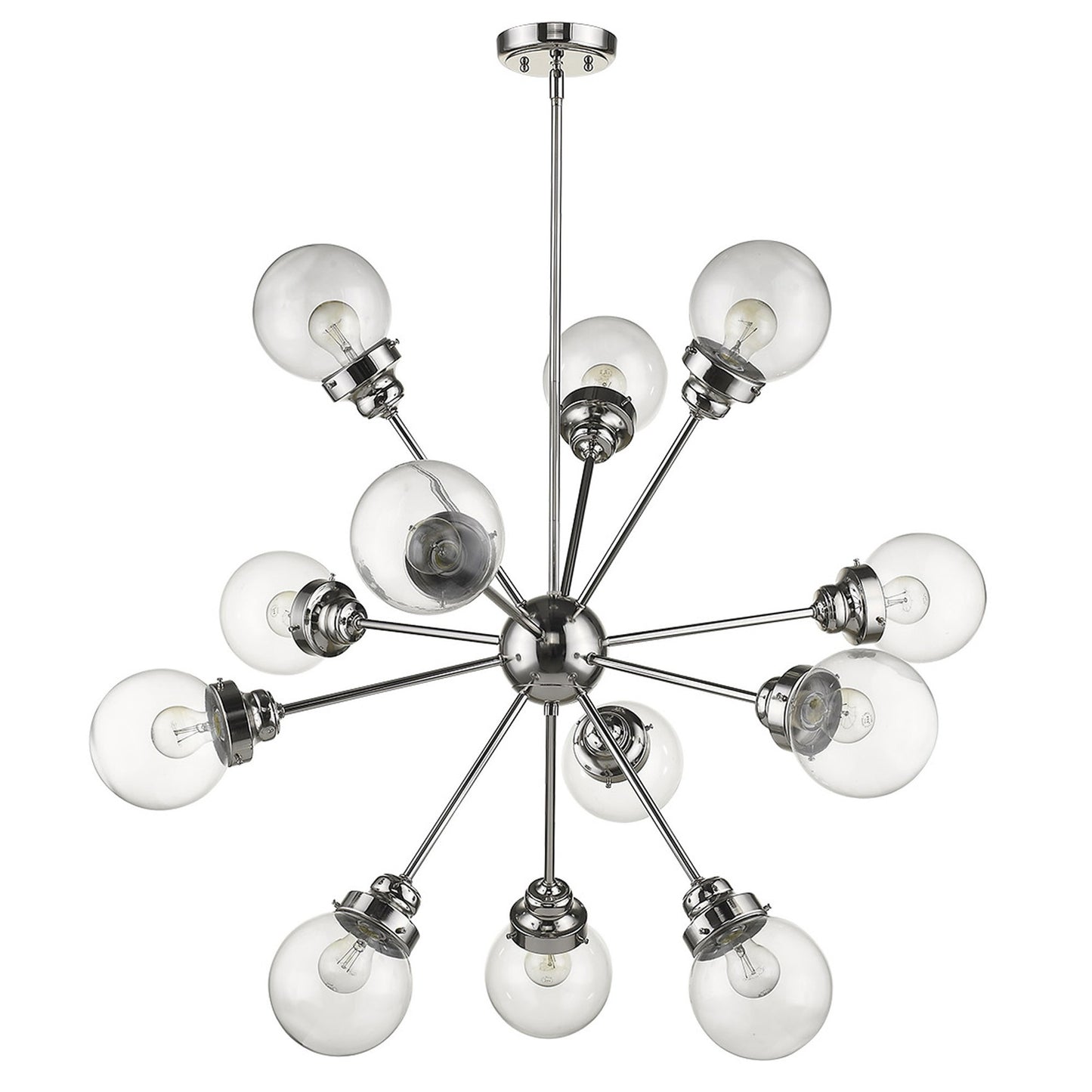 Silver Sputnik 12 Light Dimmable Chandelier