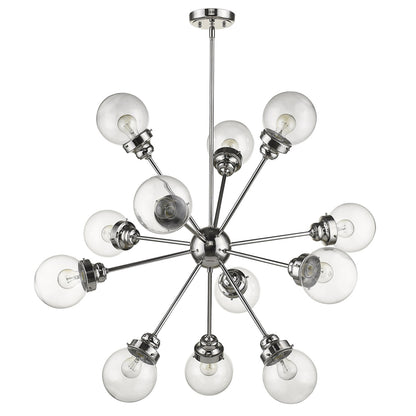 Silver Sputnik 12 Light Dimmable Chandelier