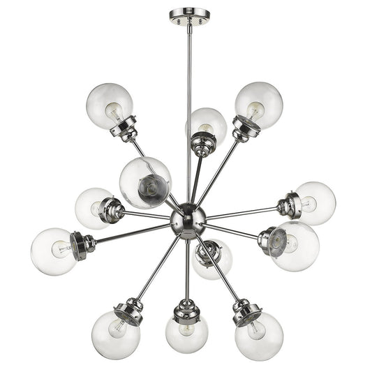Silver Sputnik 12 Light Dimmable Chandelier
