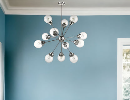 Silver Sputnik 12 Light Dimmable Chandelier