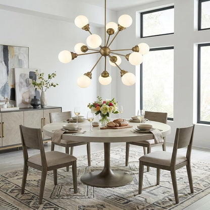 Bronze Sputnik 12 Light Frosted Dimmable Chandelier