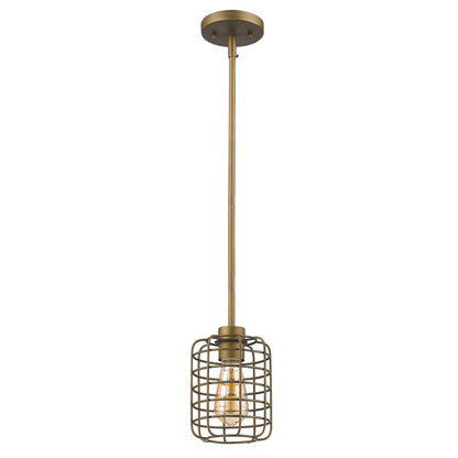Brushed Gold Cage Hanging Light