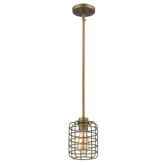 Brushed Gold Cage Hanging Light