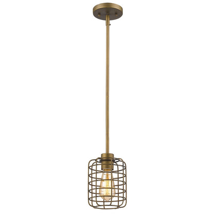 Brushed Gold Cage Hanging Light