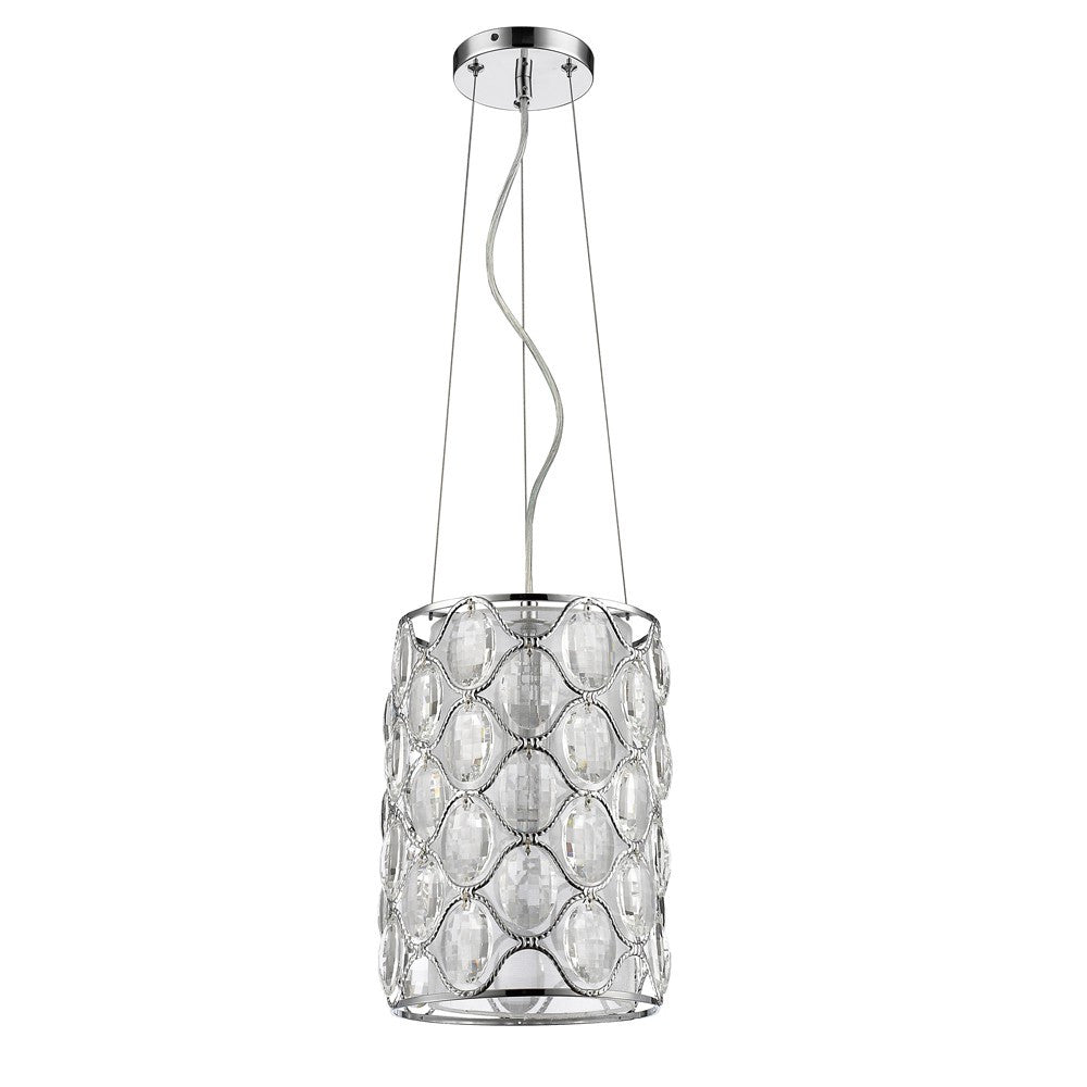Isabella 1-Light Nickel Drum Pendant