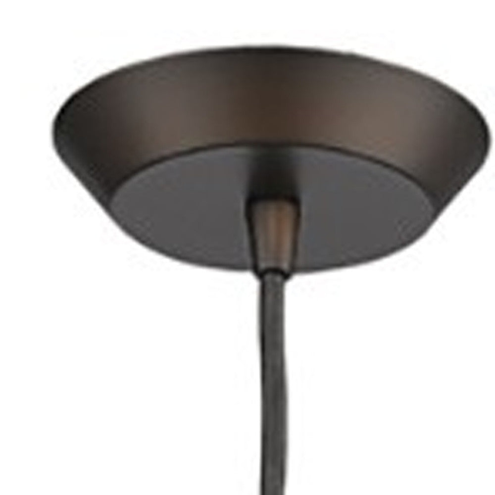 Narrow Bronze Hanging Light w/ Glass Studs