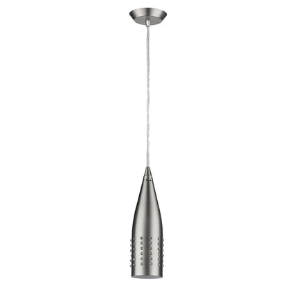 Narrow Silver Hanging Light w/ Glass Studs