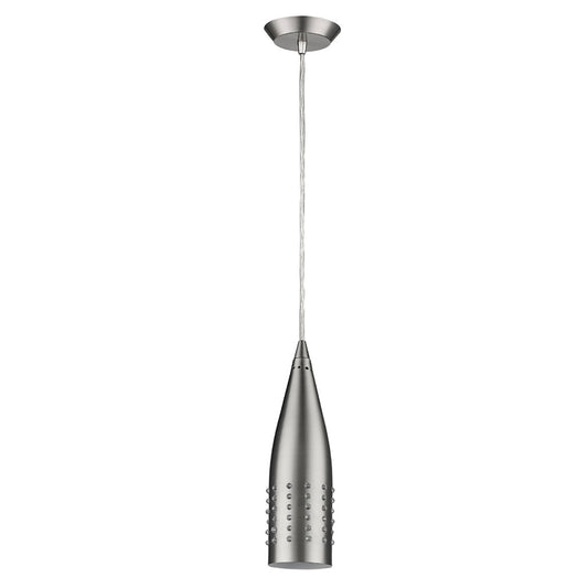 Narrow Silver Hanging Light w/ Glass Studs