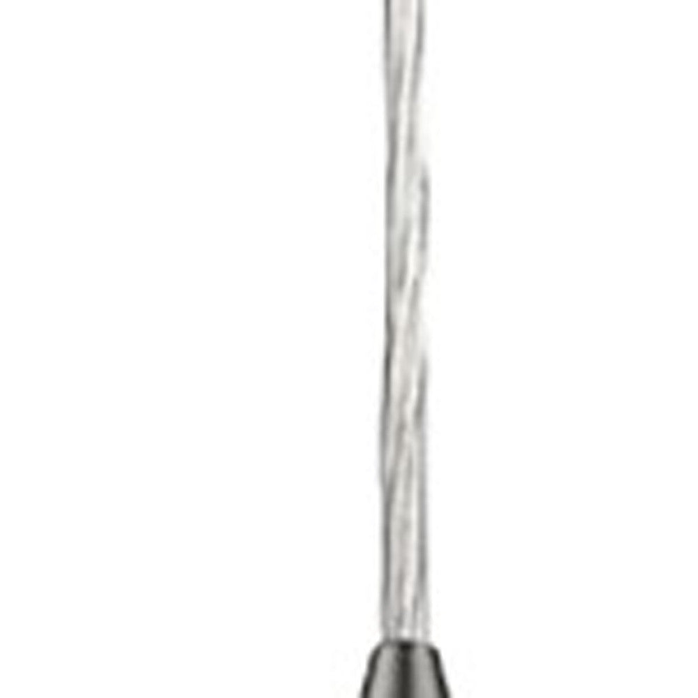 Narrow Silver Hanging Light w/ Glass Studs