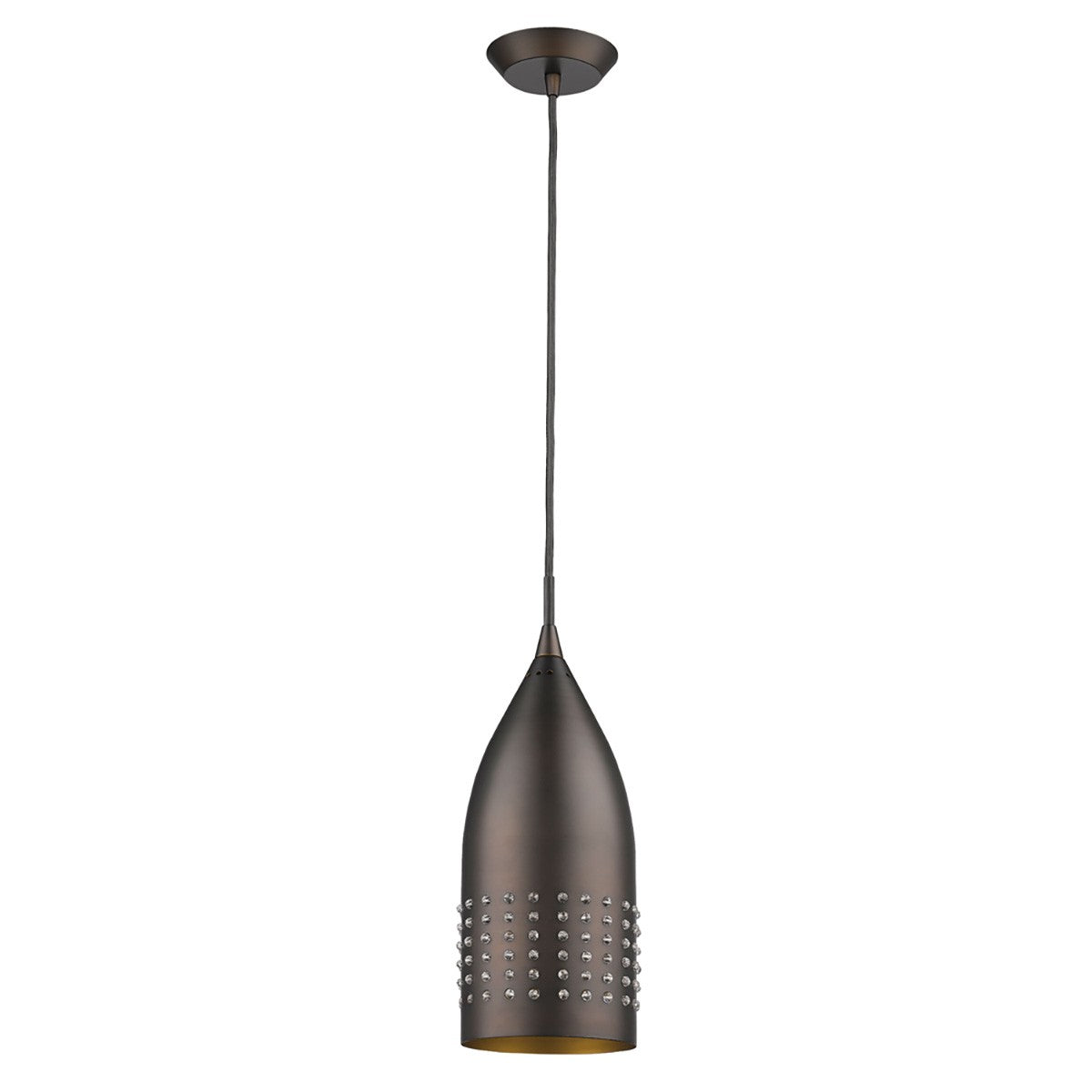 Bronze Hanging Light w/ Glass Studs