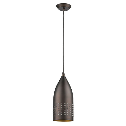 Bronze Hanging Light w/ Glass Studs