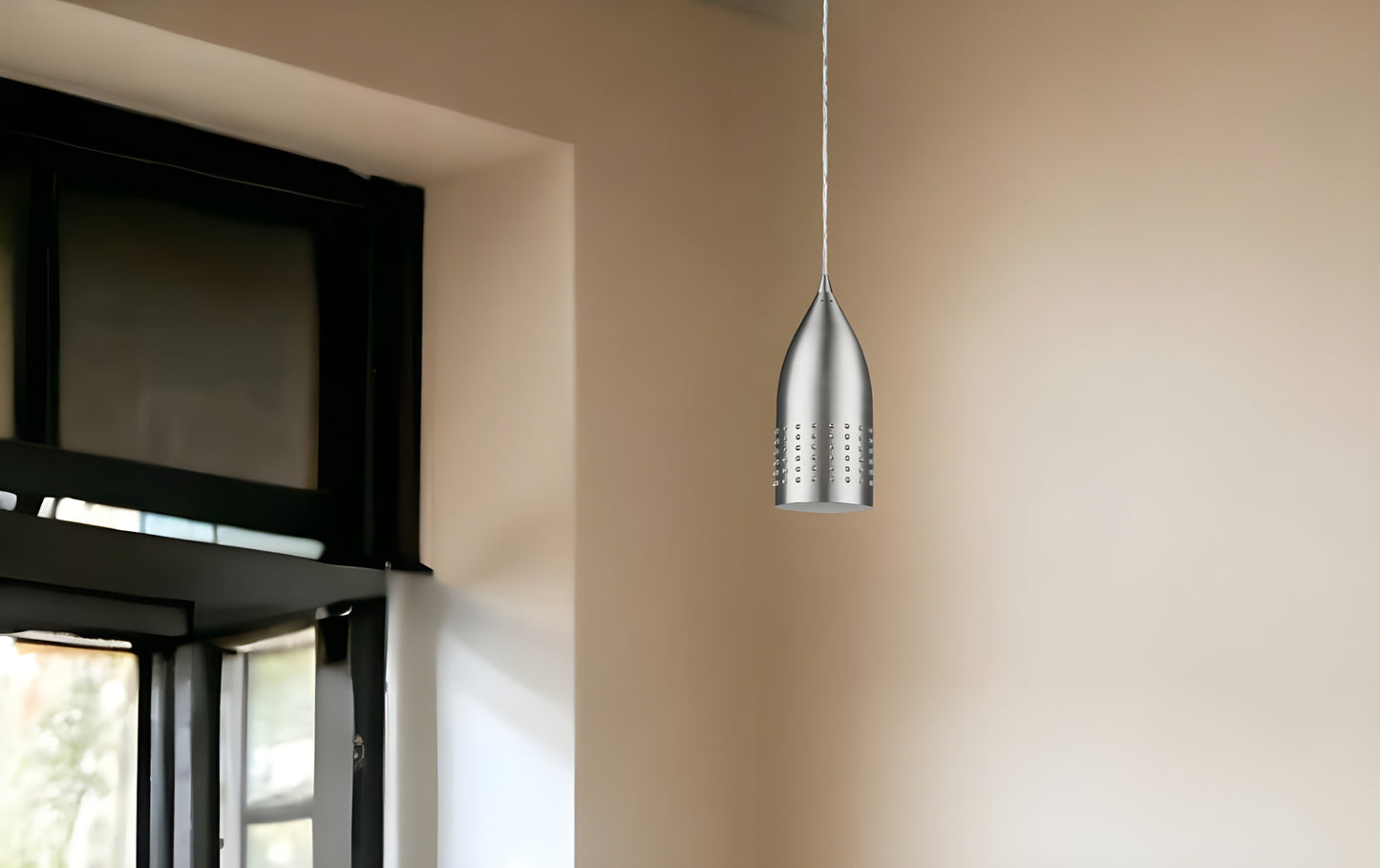 Silver Hanging Light w/ Glass Studs