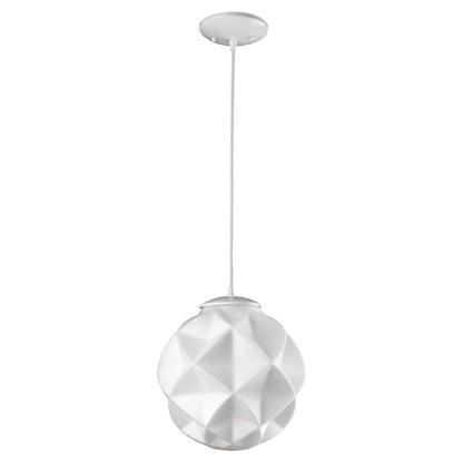 Nova 1-Light White Mini Pendant w/ Geometric Shade