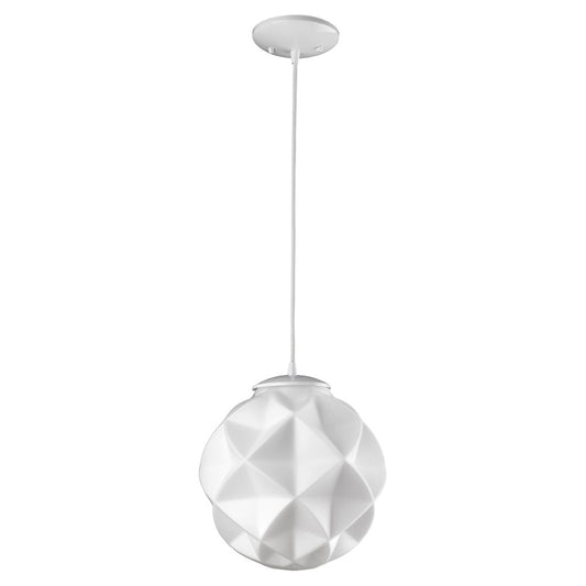 Nova 1-Light White Mini Pendant w/ Geometric Shade