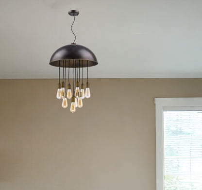 Keough 10-Light Oil-Rubbed Bronze Bowl Pendant