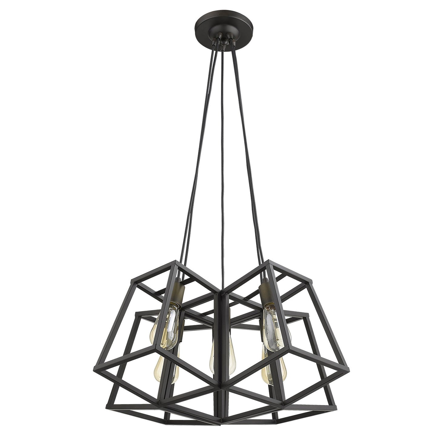 Bronze Lantern 5 Light Dimmable Chandelier