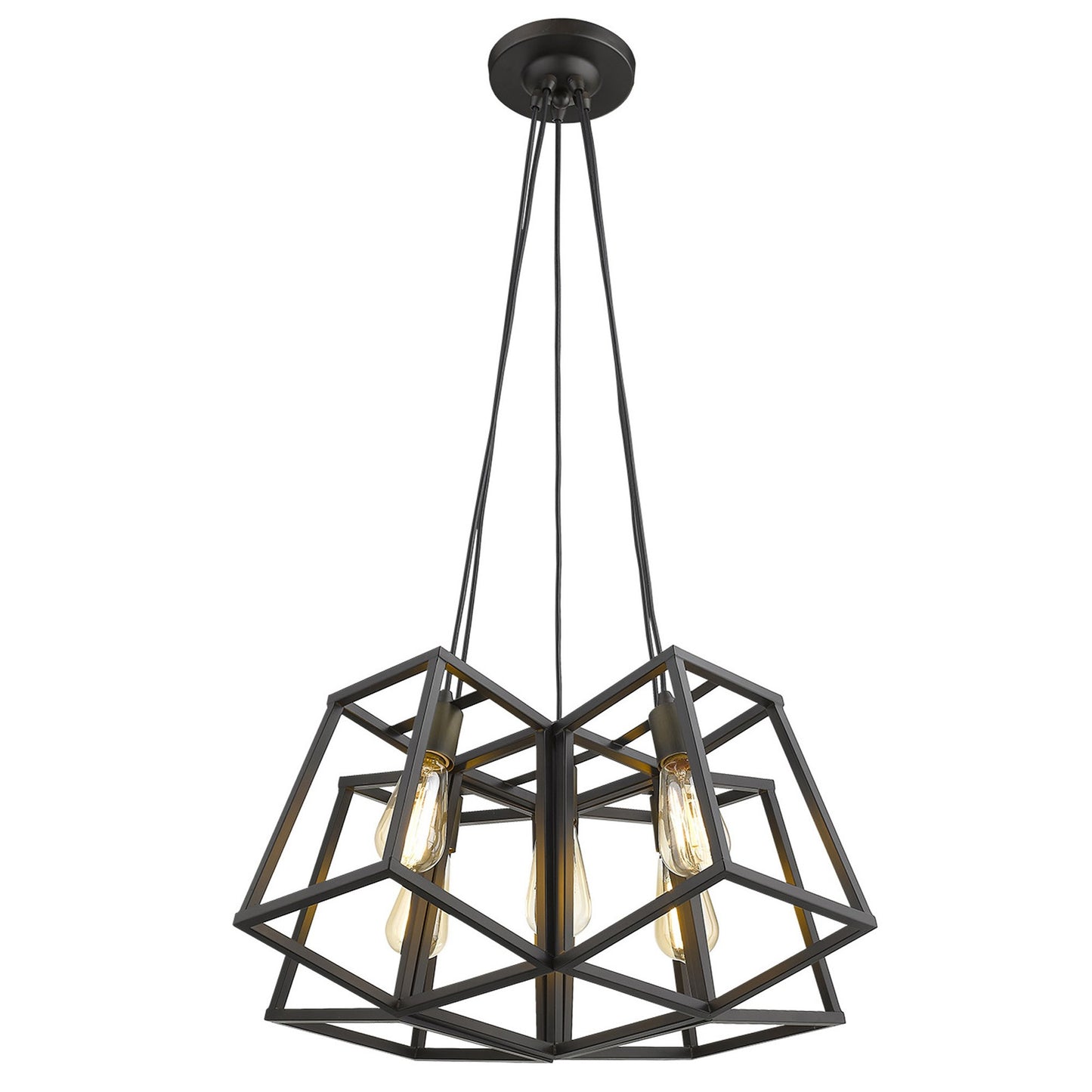 Bronze Lantern 5 Light Dimmable Chandelier