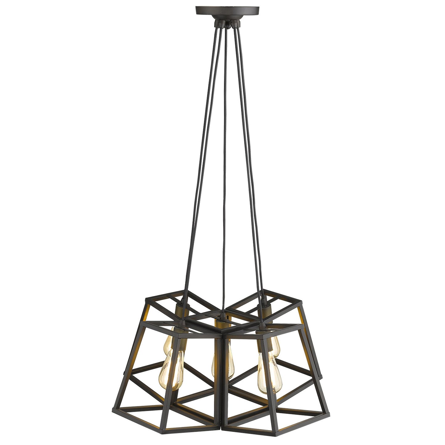 Bronze Lantern 5 Light Dimmable Chandelier