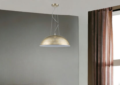 Layla 1-Light Washed Gold Bowl Pendant