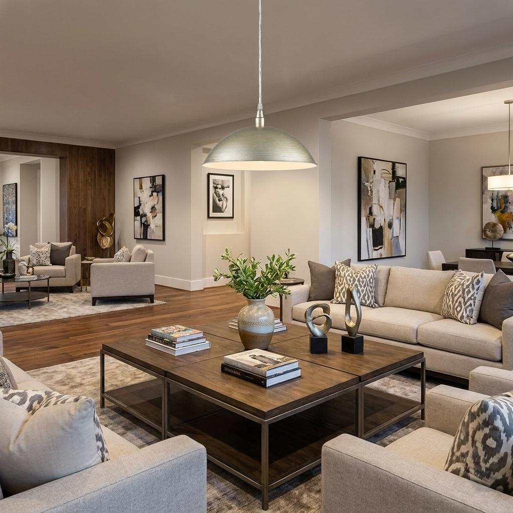 Silver Hanging Light w/ Shade