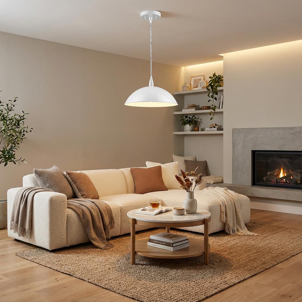 White Hanging Light w/ Shade