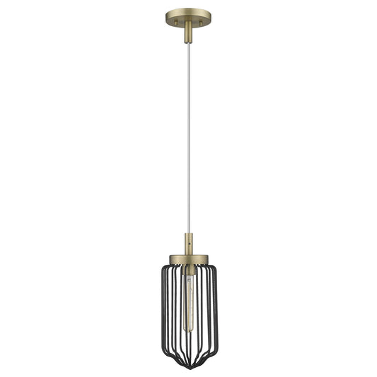Gold & Black Cage Pendant Hanging Light