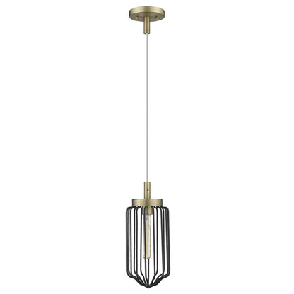 Gold & Black Cage Pendant Hanging Light