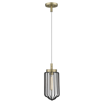 Gold & Black Cage Pendant Hanging Light