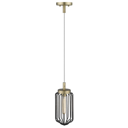 Gold & Black Cage Pendant Hanging Light
