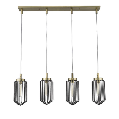 Reece 4-Light Aged Brass Pendant